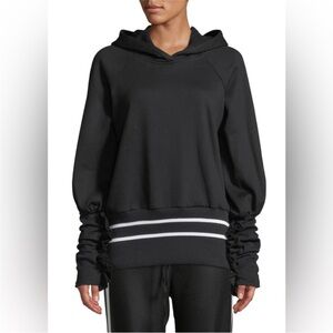 Maggie Marilyn Way Past Curfew Sporty Ruffle Sweatshirt Black White size XS